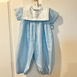 NWT Vintage Aurelius Colombian Light Blue Baby Romper